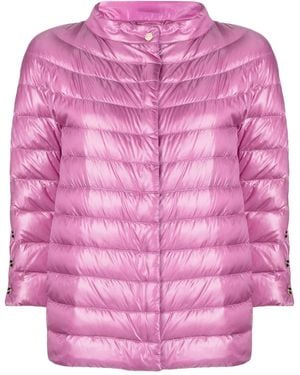 Herno Three Quarter-Sleeve Quilted Jacket - Pink