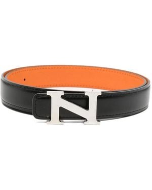 Neighborhood Ceinture En Cuir À Détail De Logo - Orange