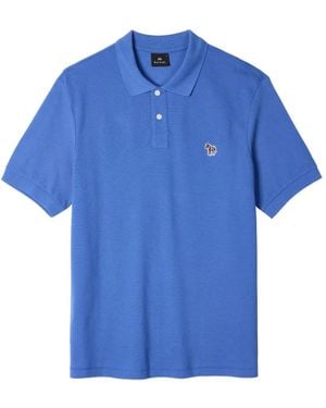Paul Smith Mid Organic Cotton Zebra Polo Shirt - Blue