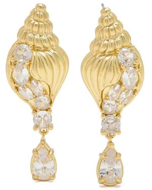 Oceanus Shell-Embellishment Earrings - Metallic