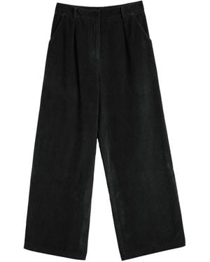 Chinti & Parker Pleated Corduroy Trousers - Black