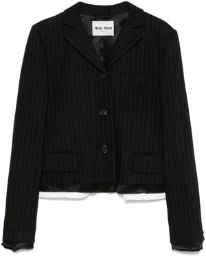Miu Miu Jacke mit Nadelstreifen - Schwarz