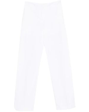 Brandon Maxwell The Parks Side-Pleat Trousers - White