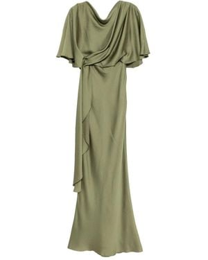 Amsale Satin Hammered Gown - Green