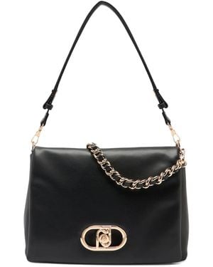Liu Jo Lapuffy Large Braided Chain Logo Satchel - Black