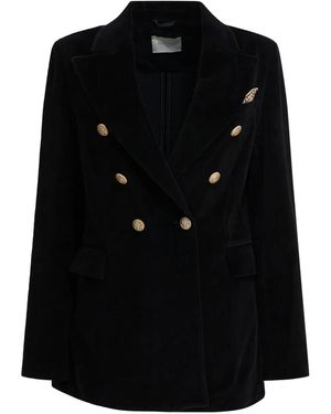 Circolo 1901 Double-breasted velvet blazer - Negro