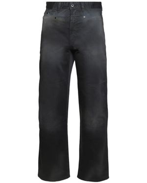 032c Washed Panelled Trousers - Black