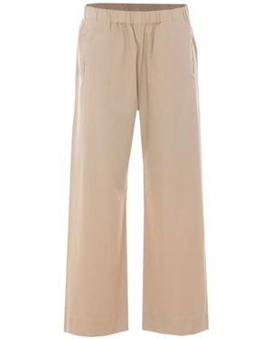 TRUE AVENUE Elasticated-Waist Trousers - Natural
