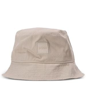 BOSS Logo-Appliqué Bucket Hat - White