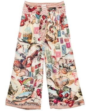 CAMILLA Pantaloni A Gamba Ampia Notes From The Road - Rosso