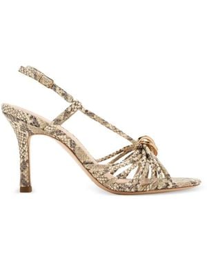 Loeffler Randall Mareka Snake-Effect Sandals - Metallic
