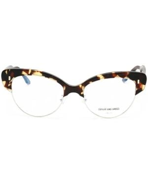 Cutler and Gross Cat-Eye Glasses - Brown
