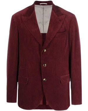 Brunello Cucinelli Single-Breasted Corduroy Blazer - Red