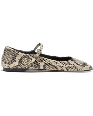 Aeyde Ballerines Uma À Effet Peau De Serpent - Blanc