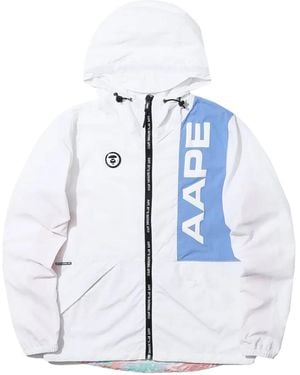 Aape By A Bathing Ape Paneled Hooded Jacket - Blue