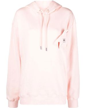 Opening Ceremony Box-Logo Rib-Trimmed Hoodie - Pink