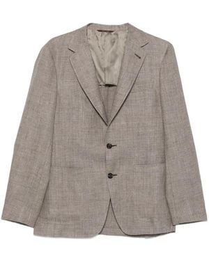 Canali Notched-Lapel Single-Breasted Blazer - Grey