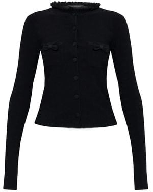 Balenciaga Vest Met Ruches En Strik - Zwart