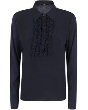 Seventy Ruffle-Trimmed Long-Sleeve Shirt - Blue