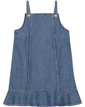 Ganni Flared-Hem Denim Mini Dress - Blue