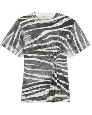 Blumarine Print Metal Detail T-Shirt - Grey