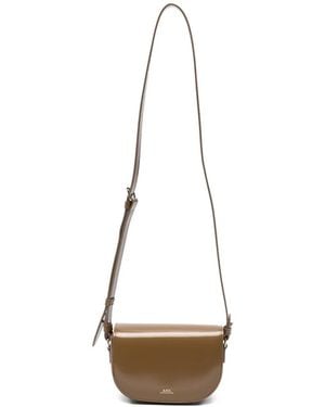 A.P.C. Demi-Lune Patent Leather Crossbody Bag - White