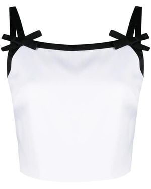 MSGM Bow-detail Crop Top - White