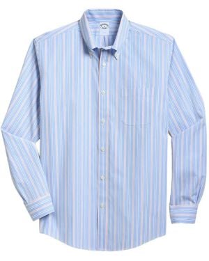 Brooks Brothers Button-Down Striped Shirt - Blue
