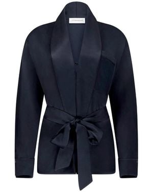 Victoria Beckham Alba Belted Blouse - Blue