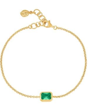 Dower & Hall Octagon Garnet Chain Bracelet - Metallic