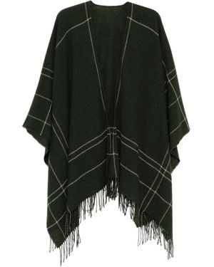 Eileen Fisher Poncho con motivo gráfico - Negro