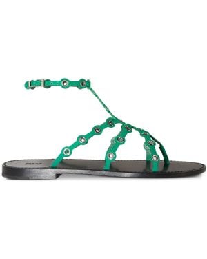 Emilio Pucci Eyelet-Detail Flat Sandals - Green
