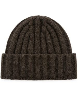 Franzese Collection David Beckham Ribbed-Knit Beanie Hat - Brown