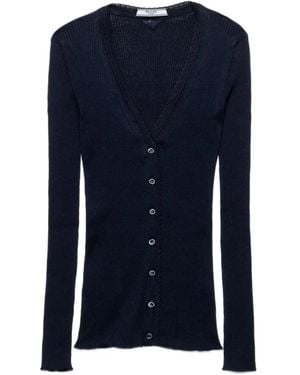 Prada Cotton Cardigan - Blue