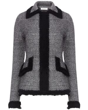 Nina Ricci Tweed-Cardigan Mit Fransen - Grau