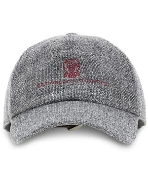 Brunello Cucinelli Textured Baseball Cap - Grey