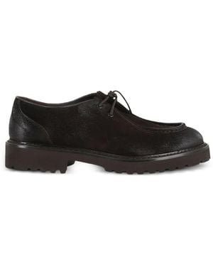 Doucal's Lace-Up Suede Derby Shoes - Black