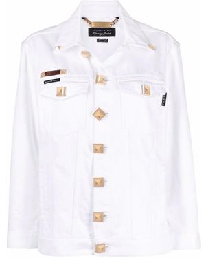 Philipp Plein Giacca Denim Con Applicazione - Bianco