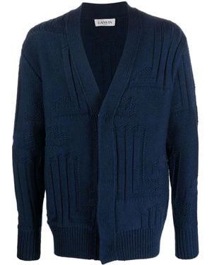 Lanvin コンシールボタン カーディガン - ブルー