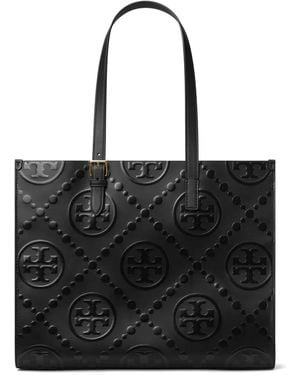 Tory Burch T モノグラム ハンドバッグ - ブラック