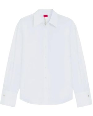 HUGO Enkanthus Long-Sleeve Back-Tie Shirt - White