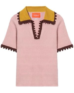La DoubleJ Picket Polo Top - Pink
