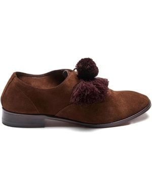 Suicoke Pompom-Embellished Loafers - Brown