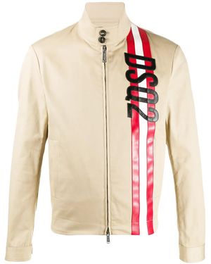 DSquared² Full-Zipped Logo Jacket - Natural
