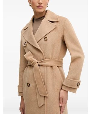 Pedro Del Hierro Madrid Belted Double-Breasted Coat - Natural