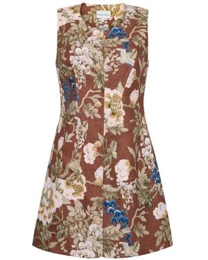 Cara Cara Floral-Print Rhapsody Mini Dress - Natural