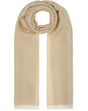 Max Mara Schal Mit Jacquard-Logo - Natur