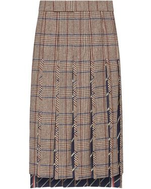 Thom Browne ハウンドトゥース プリーツスカート - ブラウン