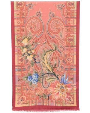 Etro Paisley Floral-Print Scarf - Pink