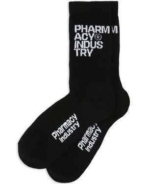 Pharmacy Industry Logo-Intarsia Socks - Black
